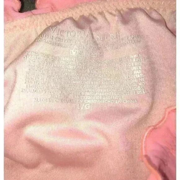 Victoria's Secret Ruffled Cheeky Bikini Bottoms Size LG Lot of 2 - Picture 7 of 8